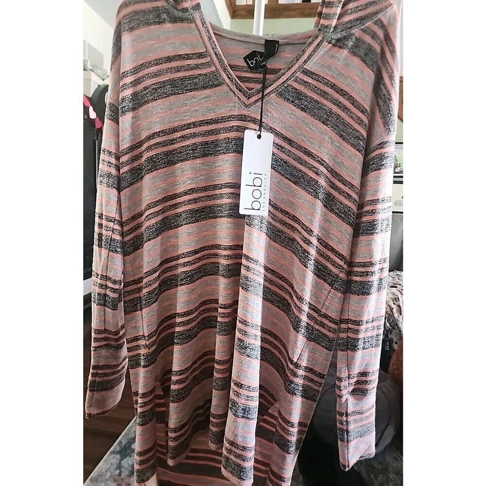 Bobi‎ NWT lightweight Coral Combo hoodie Small NWT A109 Excellent Soft